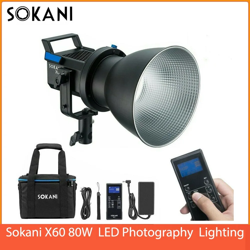 Sokani X60 80 Вт освесветильник для фотосъемки 5600K светодиодное освещение Видео