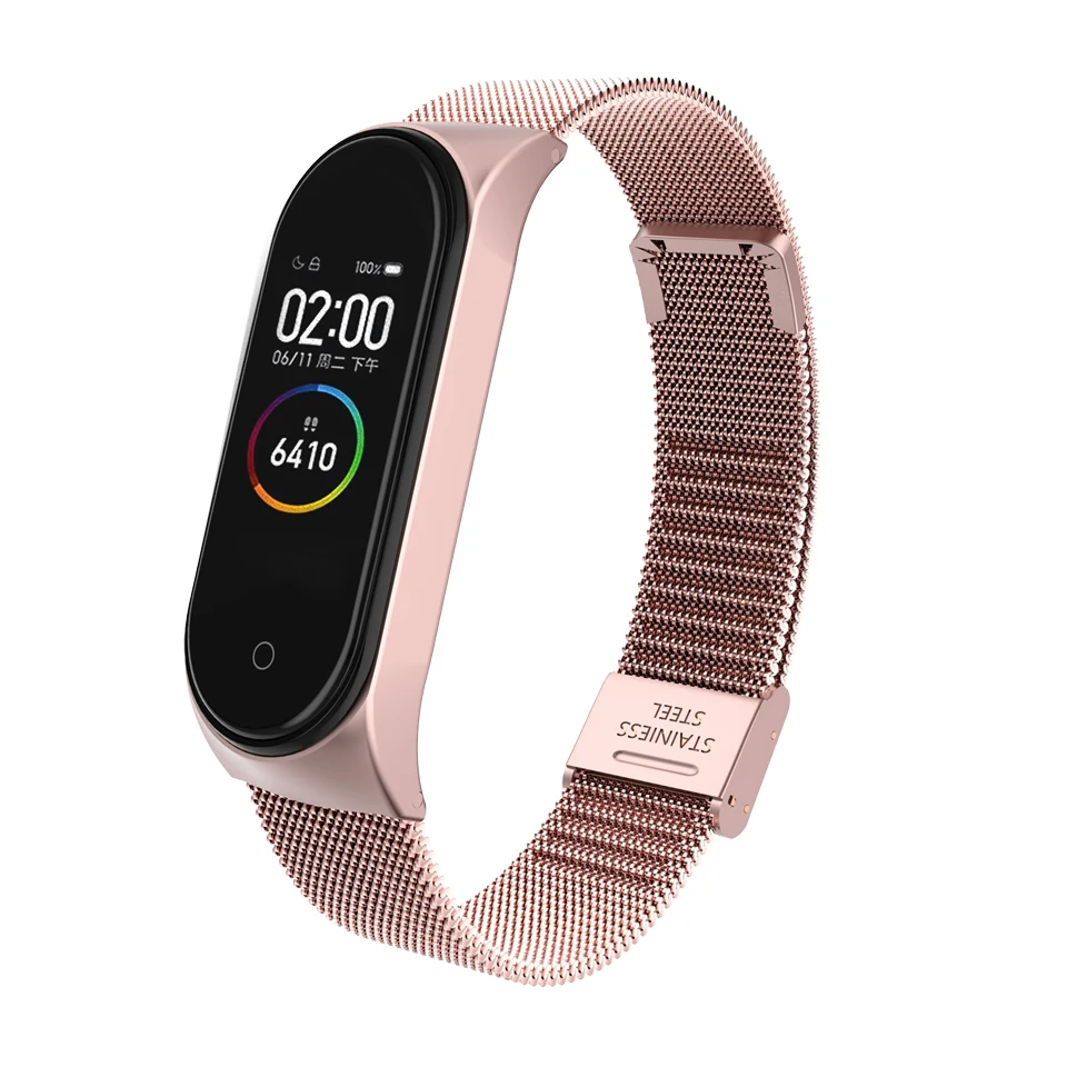 Mi lanese металлический ремешок браслет для mi Band 4 и 3 ремешок для Xiao mi Band 4 и 3 Пряжка ремешок из нержавеющей стали mi Band 4/3 ремешок на запястье