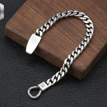 S925 Стерлинговое Серебро, Винтажные Ювелирные изделия на запястье, тайское серебро, индивидуальный Модный японский и корейский простой глянцевый мужской браслет