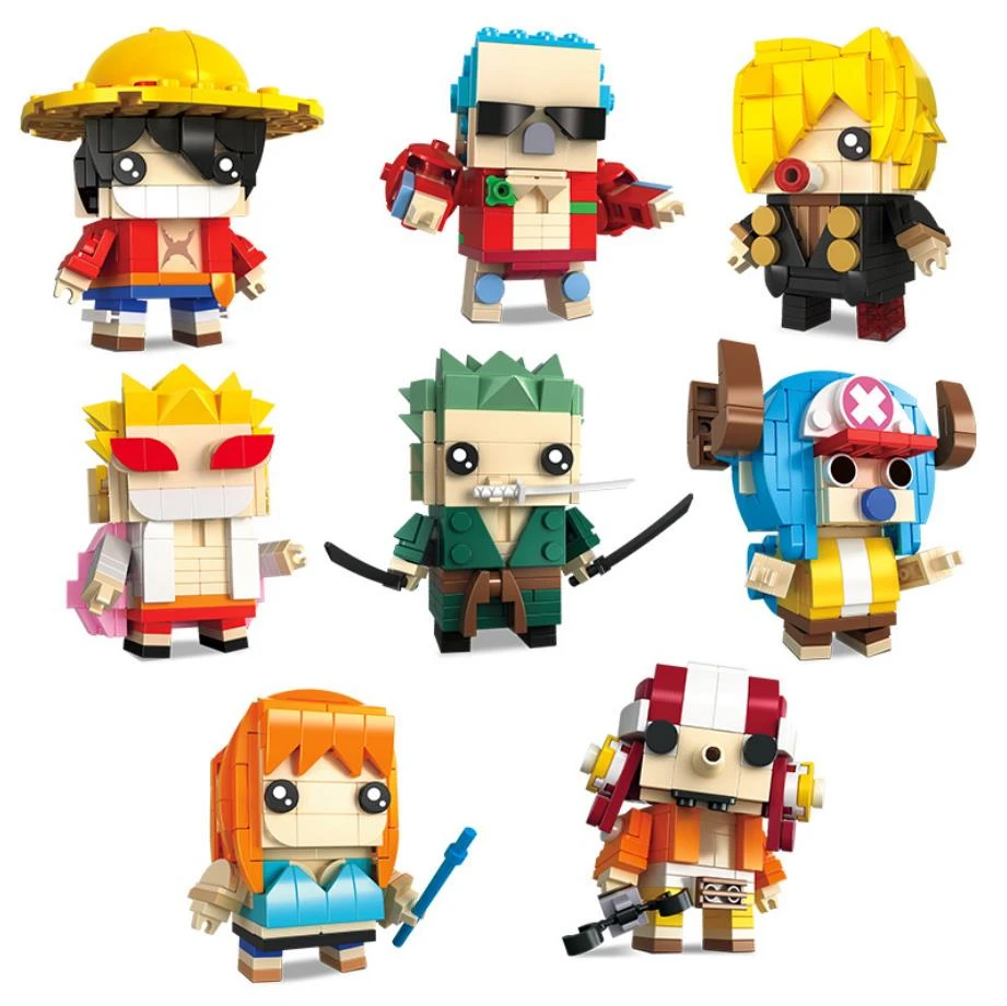 D ルフィチョッパーナミゾロフランキーウソップドフラミンゴビルディングブロックヘッドワンピースレンガのおもちゃギフト スタッキング ブロック Aliexpress