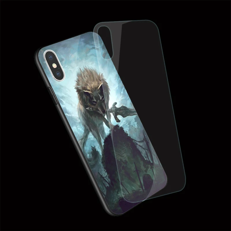 EWAU dark souls закаленное стекло чехол для телефона чехол для iPhone 5 5S SE 6 6s 7 8 Plus X XR XS 11 Pro Max