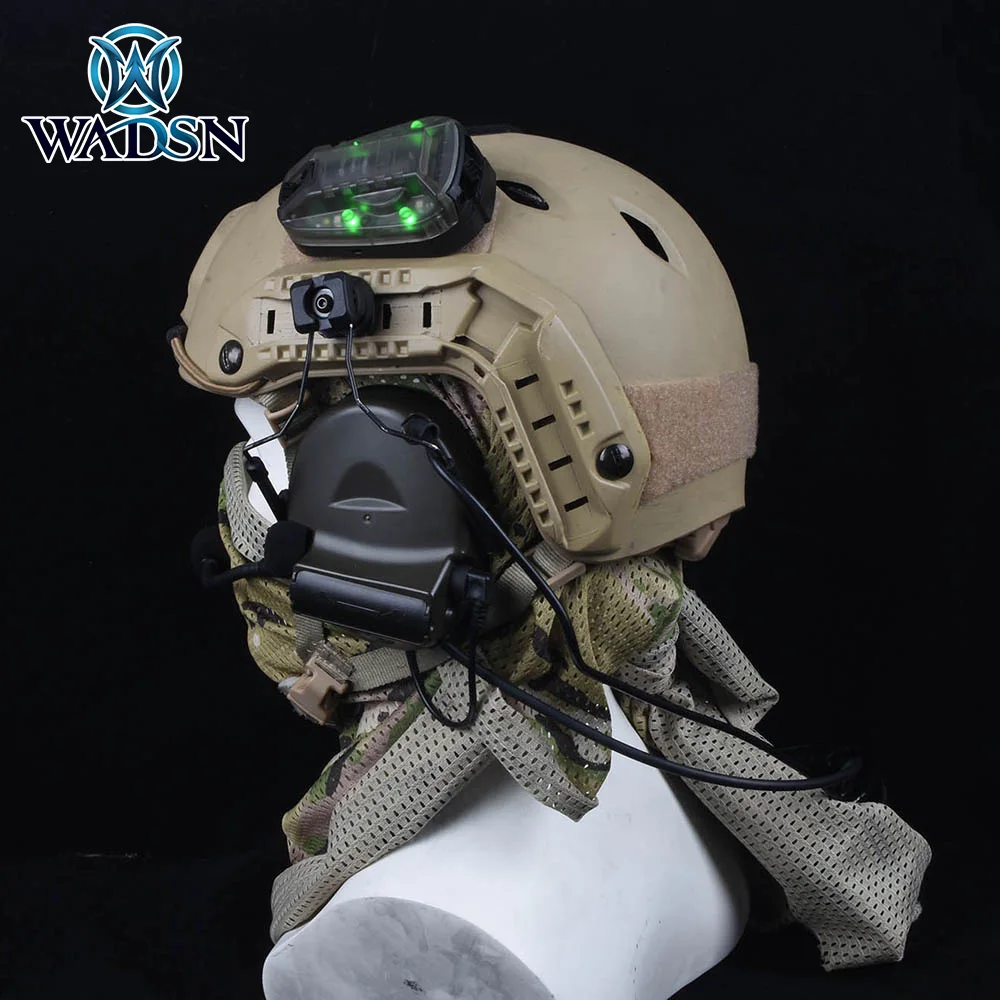 WADSN страйкбол шлем светильник HEL STAR 6 GEN 3 сигнальный зеленый красный ИК стробоскоп лампа водонепроницаемый военный спасательный шлем вспышка светильник