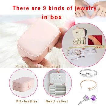 

Seven Days Jewelry Box Nine Kinds of Jewelry In Box Simulation18k Rose Gold Necklace Crystal Bracelet Female Crown Earrings