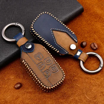 

Leather Key Case Cover for Car Key Covers for Land Rover RANGE ROVER SPORT freelander 2 DISCOVERY 4 Evoque Jaguar XE XJ XJL XF