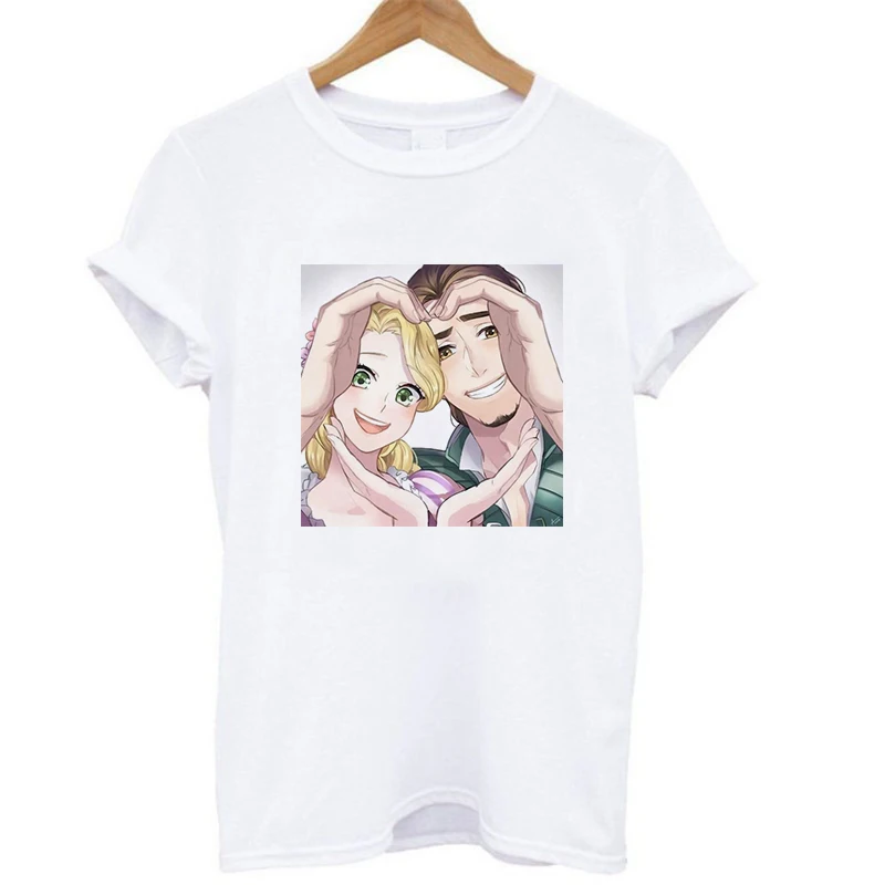 Модная женская футболка с круглым вырезом и длинными рукавами с принтом «Аладдин», футболка «принц и принцесса Жасмин», пара