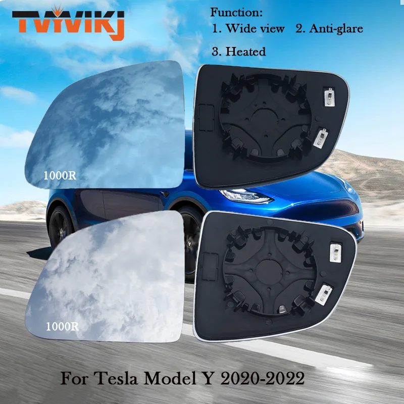 TVYVIKJ 1000R 1 пара боковых зеркал заднего вида синие стеклянные линзы для Tesla модели Y