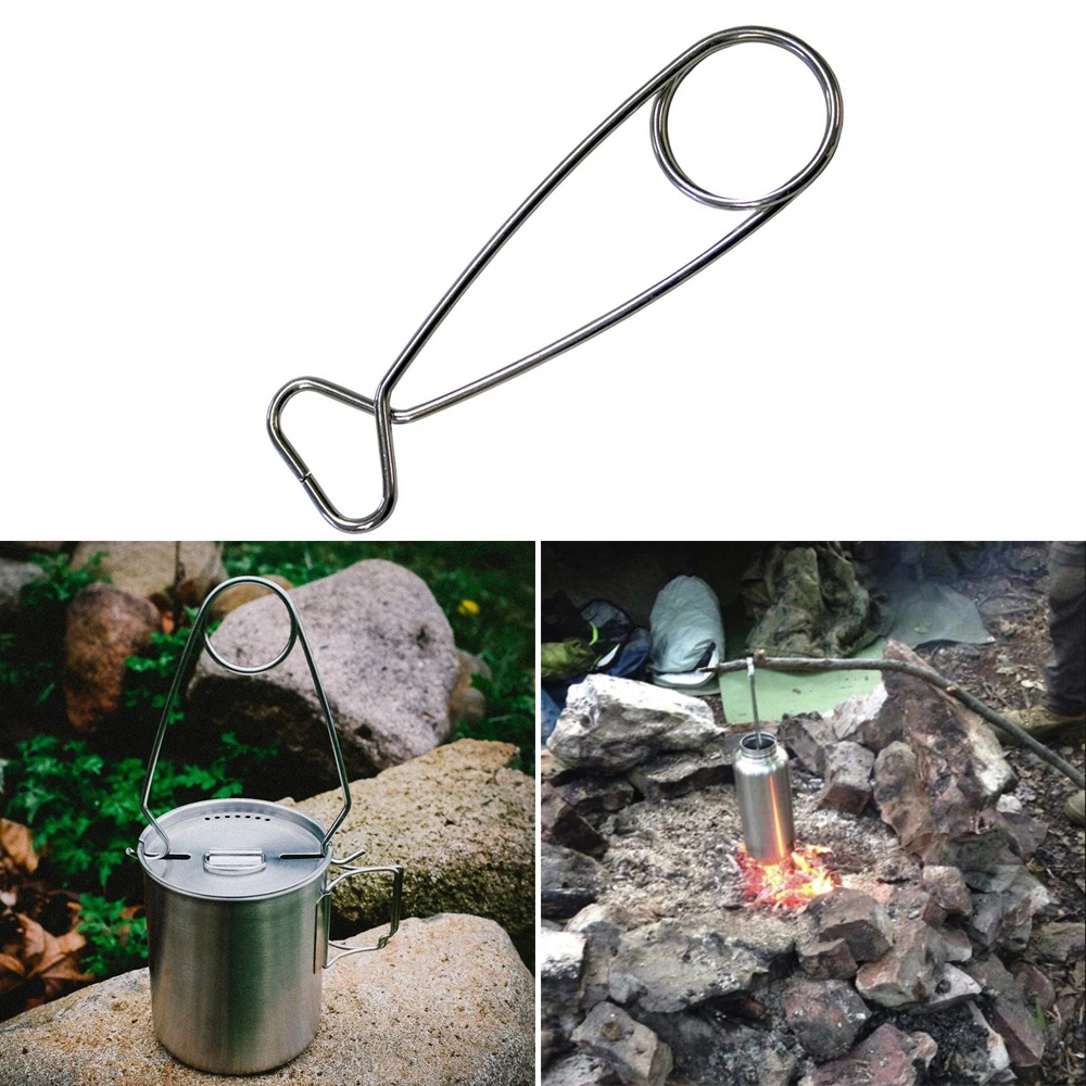 Hanging Pot Hanging Hooks Water Cup Hooks Outdoor Gadgets Camping Cookware Stainless Steel Open Fish Mouth Fishing