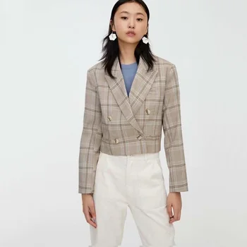 

2019 in Autumn Winter New Plaid jacket European American Fashion Women Clothes Casual Loose Coat Party Vacation Travel Wholesale