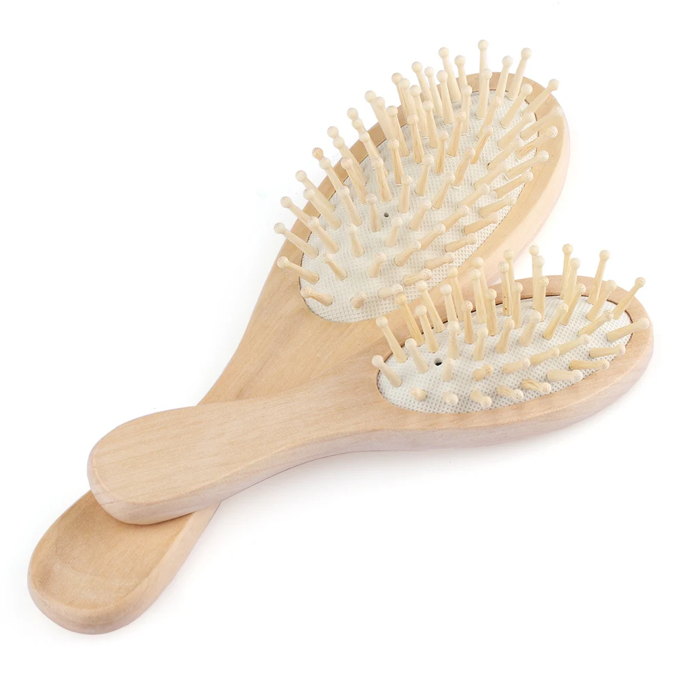 Деревянная бамбуковая щетка для выдвижения волос массажер кератиновой подушки