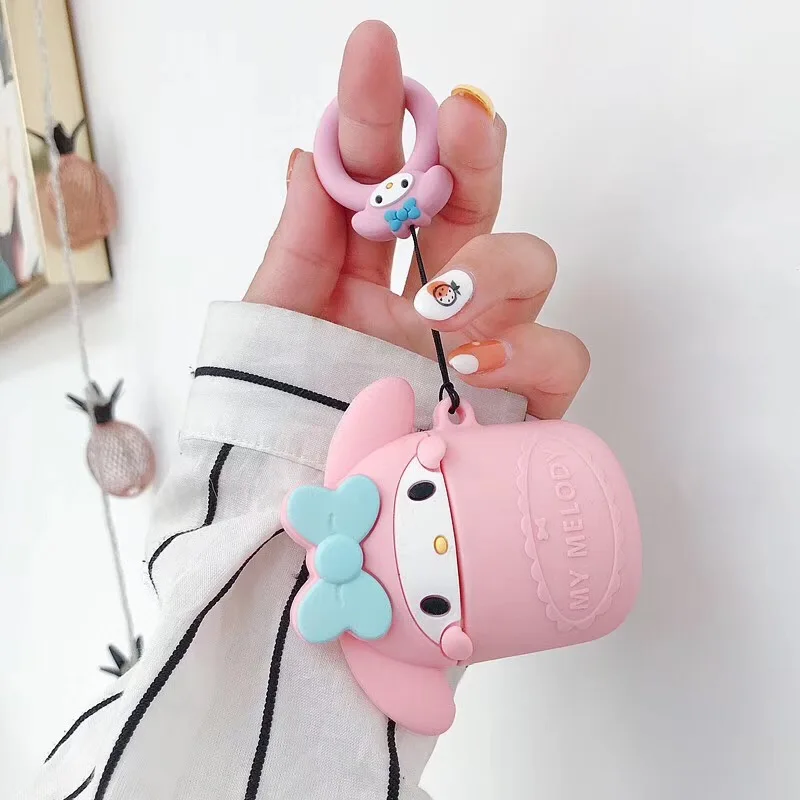 Милая 3D кукла Sanrio kitty cat my Melody зарядная Крышка для Airpods 2 1 мягкая силиконовая bluetooth-гарнитура защитная коробка Coque