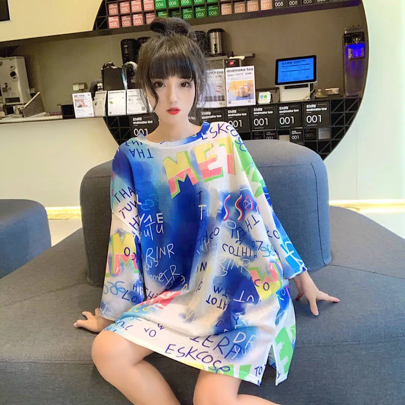 

Cool Loose T-Shirt Women 2020 Summer Loose Hip Hop Letter Print T Shirts Streetwear Short Sleeve Oversized Punk Tshirt Women