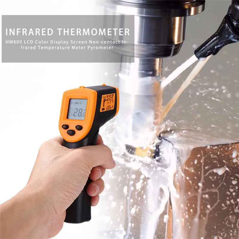 Digital HW600-1 Infrared Thermometer Non Contact Infrared Temperature Meter Gun-50~600C Thermometer Pyrometer IR Laser