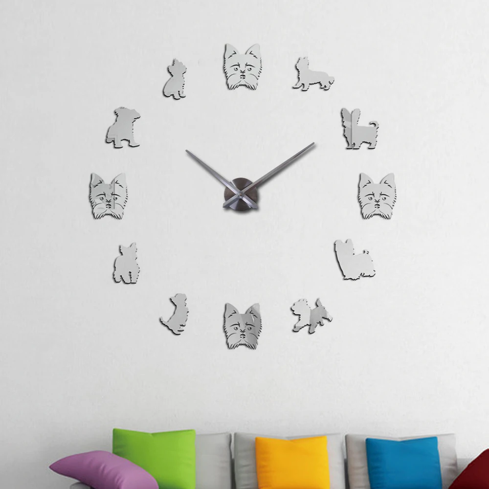 Акриловые настенные 3D часы большие зеркальные сделай сам кварцевые украшения