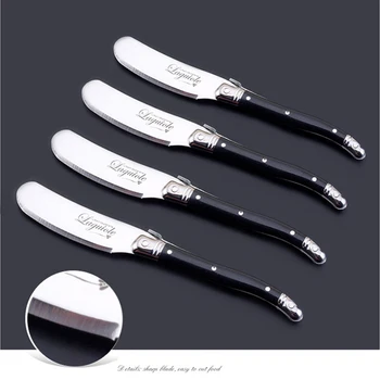 

6.25'' Butter Knife Spreaders Set Black Stainless Steel Cheese Knives Spatula Restaurant Bar Cutlery Tableware 4/6/10pcs