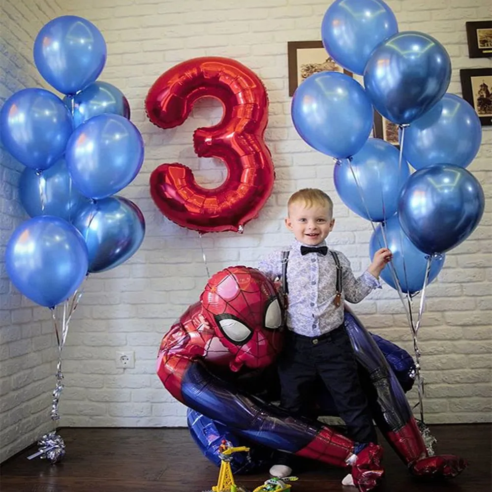 

MARVEL Party Balloons 3D Big Spider Supper Hero Man Balloon Number Foil Balloons Birthday Party Decoration Kids Supplies Gifts