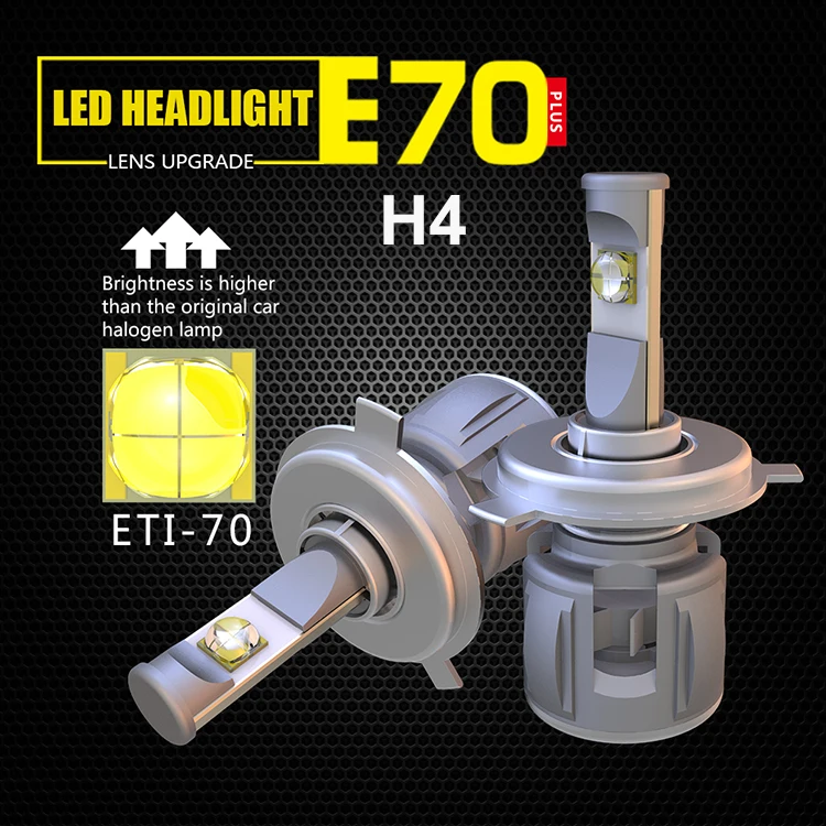 H7 E70 светодиодный фары лампы Комплект ETI-70 4SMD чипов Turbo Вентилятор 120W 12000LM 6K 9005 HB3 9006 HB4 H4 H11 светодиодный фар передняя защитная крышка объектива лампы