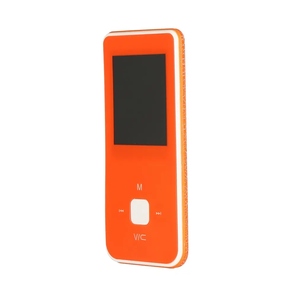 Трещины мультфильм MP3 ультра-тонкий легкий портативный экран MP3 музыкальный плеер видео MP4 круглая кнопка Крест ключ - Цвет: Orange