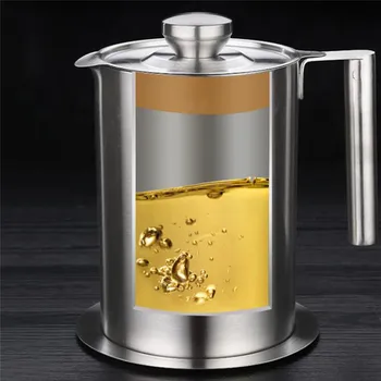 

Stainless Steel Filter Pot Durable Filter Residue Oil Pots Portable Container Tank Filter Residue Filter Oil Pot Kitchen Tool