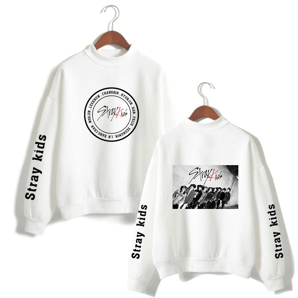 SHEIN stray kids футболка с водолазкой популярные повседневные пуловеры KPOP панк уличная Женская Повседневная Толстовка Harajuku