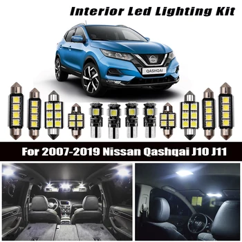 

8pc x Error Free LED lamp For 2007 2018 2019Nissan Qashqai J10 J11 Accessories Interior Reading Map Trunk light bulb kit