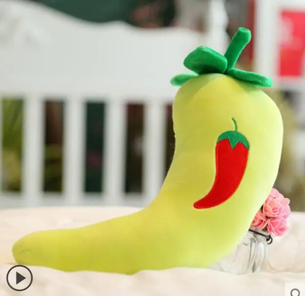 Kawaii фрукты плюшевая игрушка клубника банан яблоко сосна яблоко кукла подушка моделирование мультфильм кукла украшения подушки подарок на день рождения - Цвет: 28cm-chilli