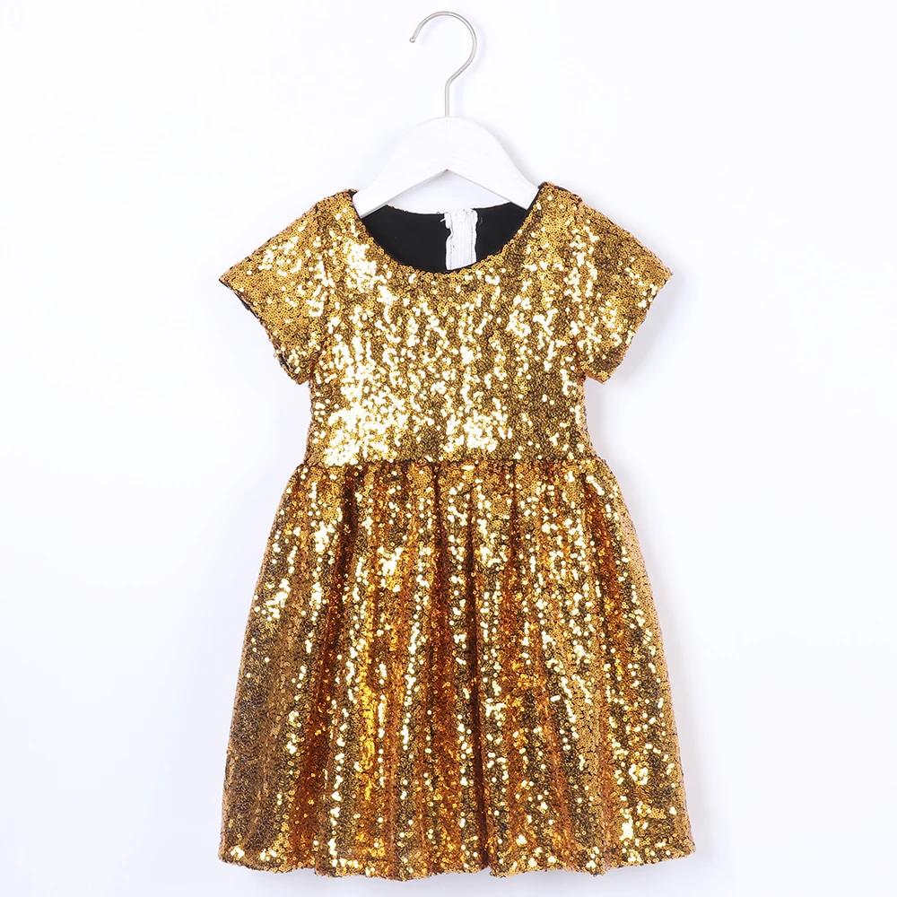 

Sequin Dress Girls Kids Princess Glitter Dress Gold Toddler Girl Summer Dress Birthday First Communion Dresses Girls Party Dress