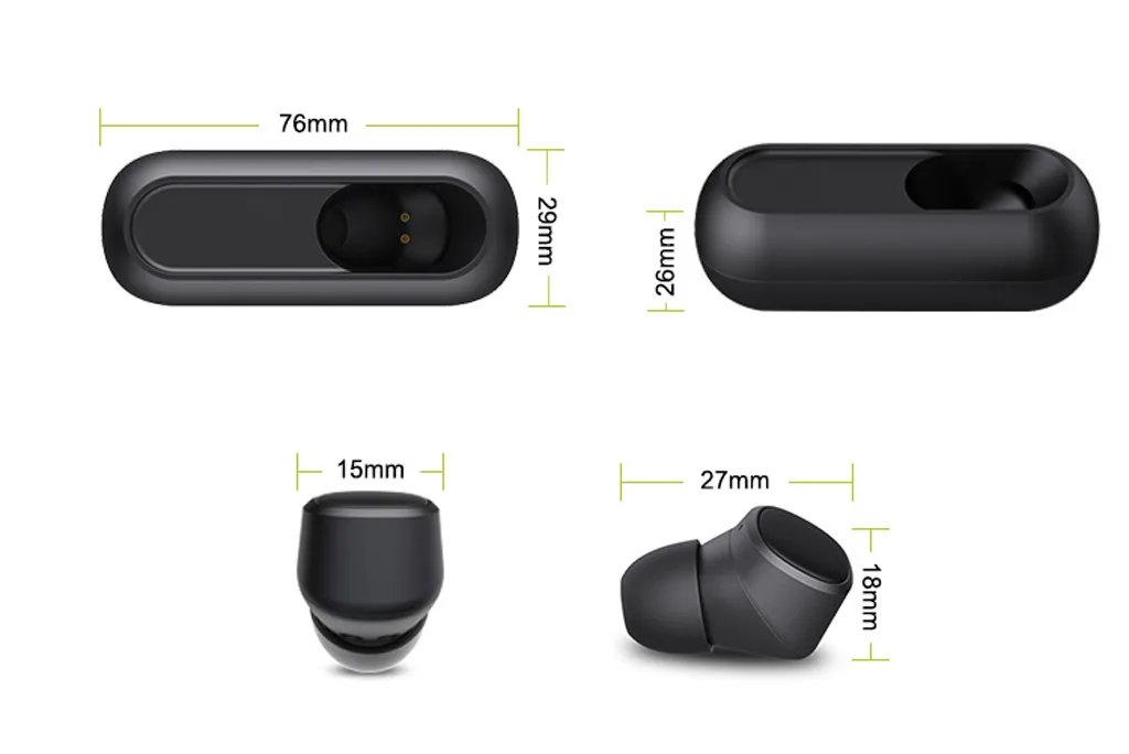 Мини шумоподавление, MicrophoneStereo Bluetooth 4,2 беспроводные наушники гарнитура наушники-вкладыши IPX5 водонепроницаемые