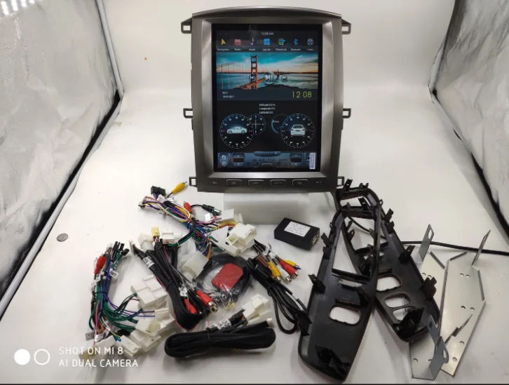12," Tesla Android мультимедийное автомобильное радио аудио Sat Nav Авторадио SatNav для Toyota Land Cruiser 100 2003 2004 2005 2006 2007