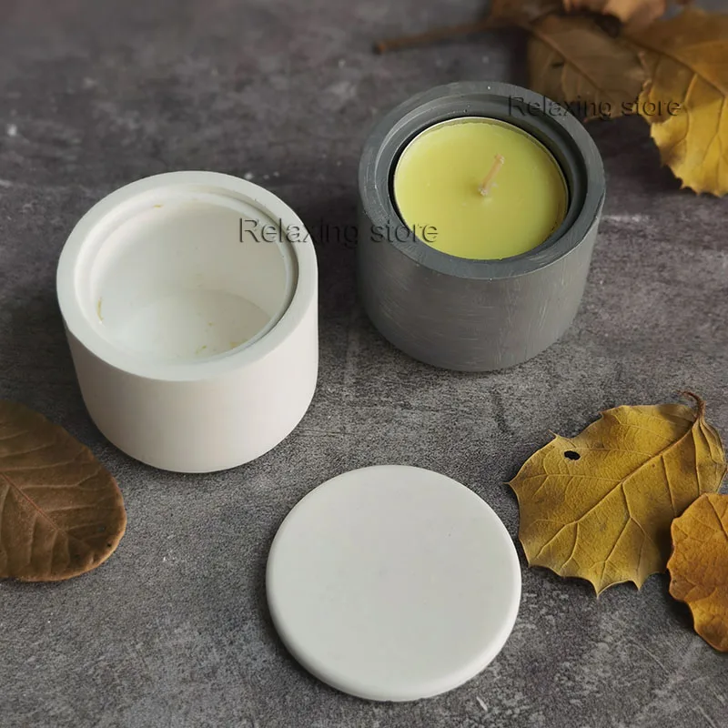 Mini Round Cement Clay Candle Holder Concrete Candlestick Silicone Mold Irregular Plaster Candle Cup Container Epoxy Resin Mould