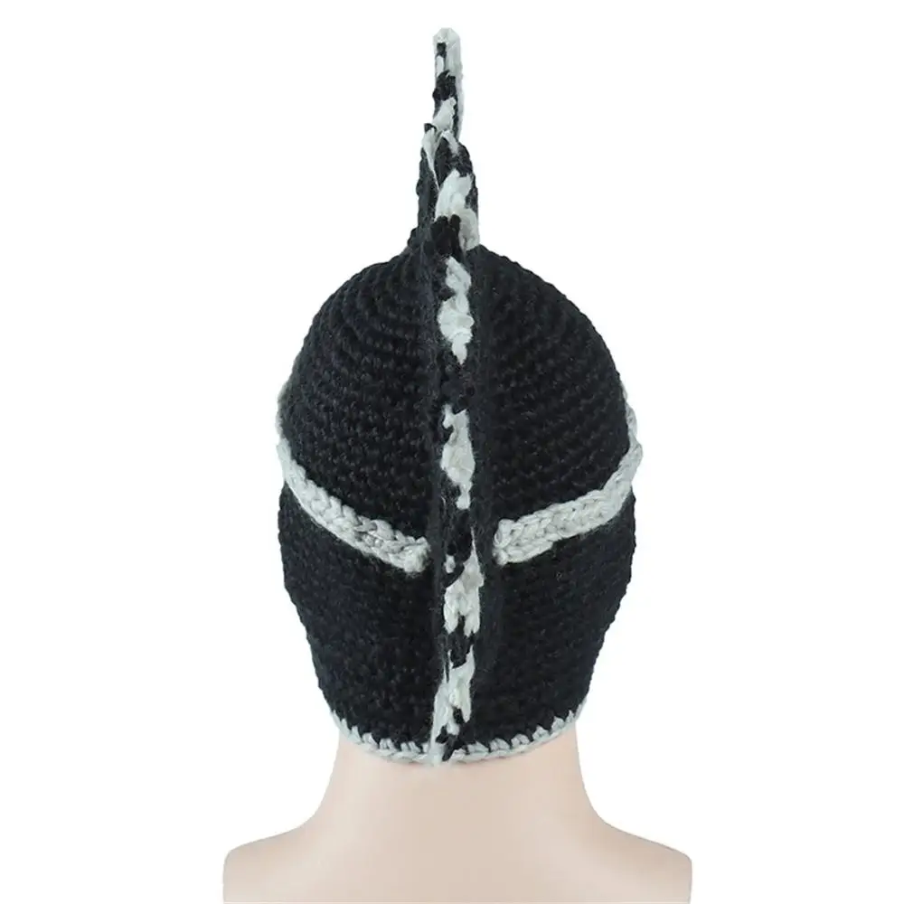 Высокое качество, зимняя вязаная шапка в римском рыцарском стиле, шапка ручной работы для лица и шеи, маска-гладиатор, шапка, шапочки для отдыха, 1