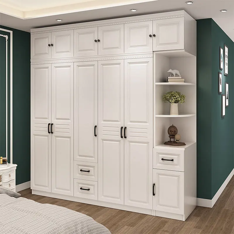 

Wooden Storage Free Shipping Installation Integral Wooden Furniture for Bedroom Storage Six-Door Plate Assembly Wardrobe