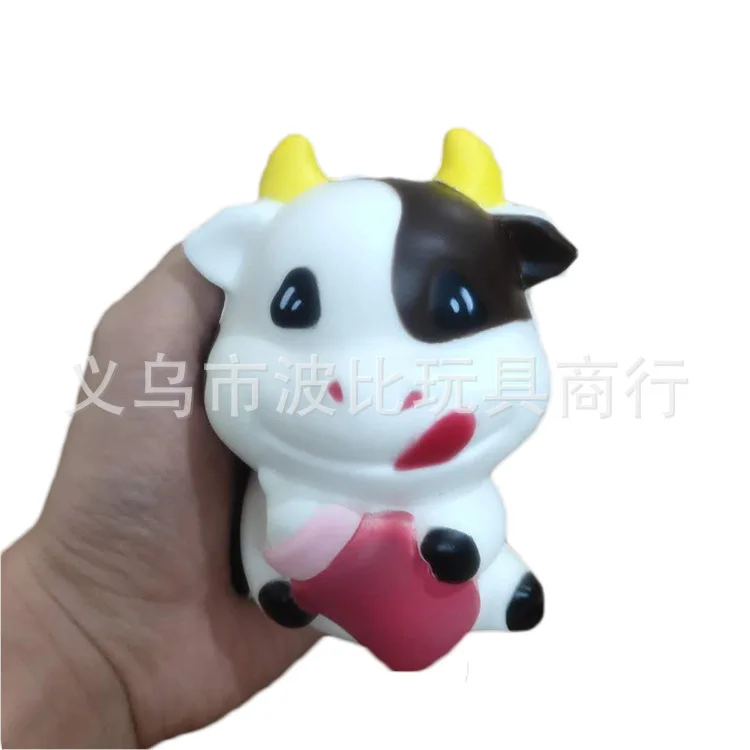 Squishy Model Feeding Bottle Bovine Pu Cow Squishy Toys Pu Relaxation Vent Toy Crafts