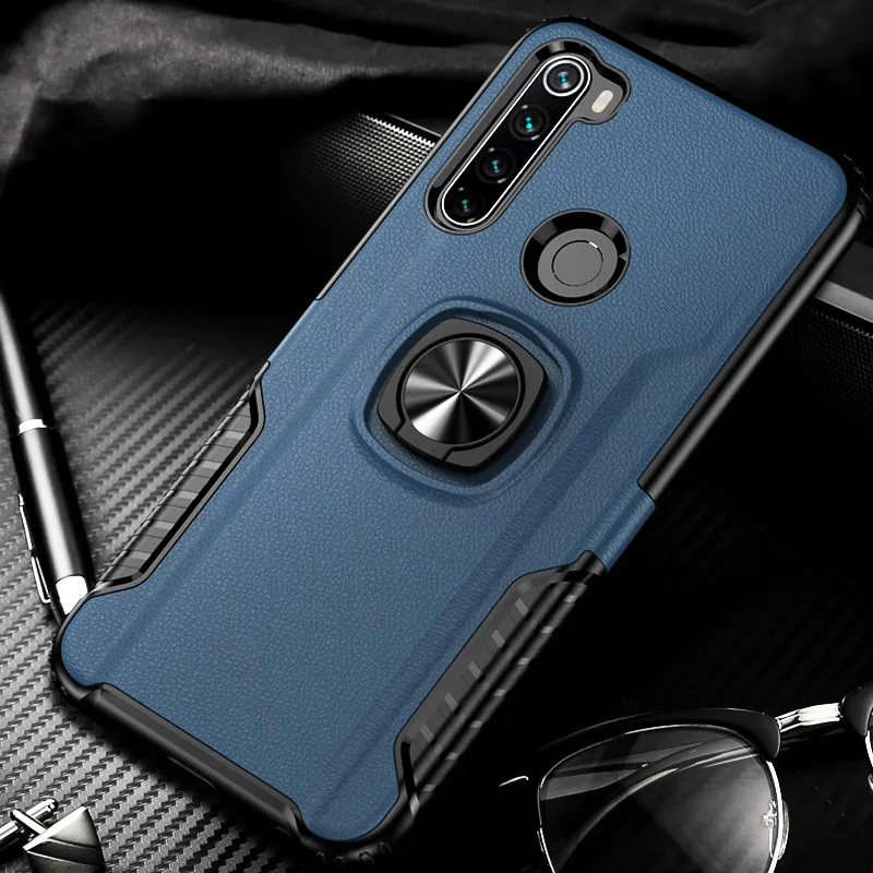 Противоударный чехол-кольцо для Redmi Note 8, 7, 6, 5 Pro, 4X4, Note8, подставка для телефона, держатель, задняя крышка для Xiaomi Redmi, Note8 Pro, чехол s - Цвет: Blue