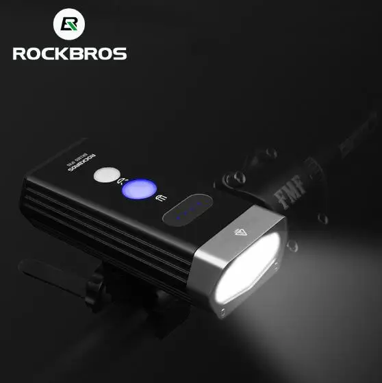 ROCKBROS велосипедный фонарь передний 1800Lm 2 Led велосипед USB Перезаряжаемый Велосипедный свет 5200 MhA Li-battery велосипедный фонарик power Bank