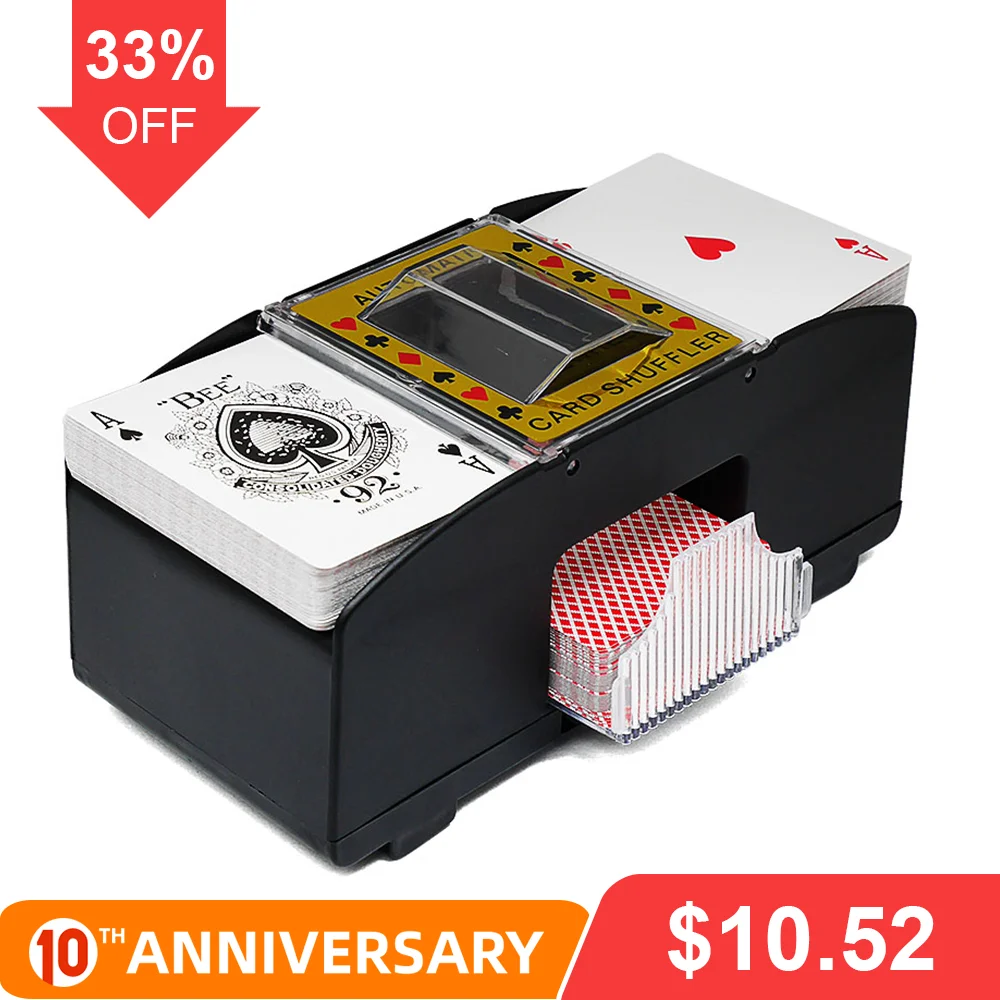 Automatic Poker Card Shuffler Electronic Shuffling Machine Battery Operated Cards Playing Tool for Casino | Спорт и развлечения