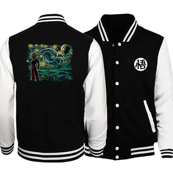 

Mens 2020 Japen Anime Dragon Ball Baseball Popular Streetwear Leisure Jackets Retro Male Fall Outwear Clothing Long Sleeve Coats
