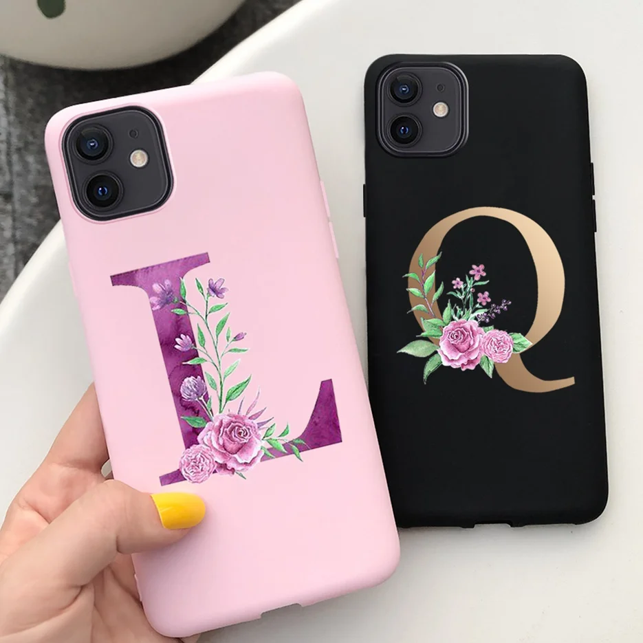 For Apple iPhone 12 Case Cute Letters Silicone Soft TPU Back Cover For iPhone 12 Mini iPhone12