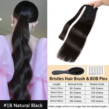 Ponytail Extensions  Human Hair Around  Natural Remy Thick 140G