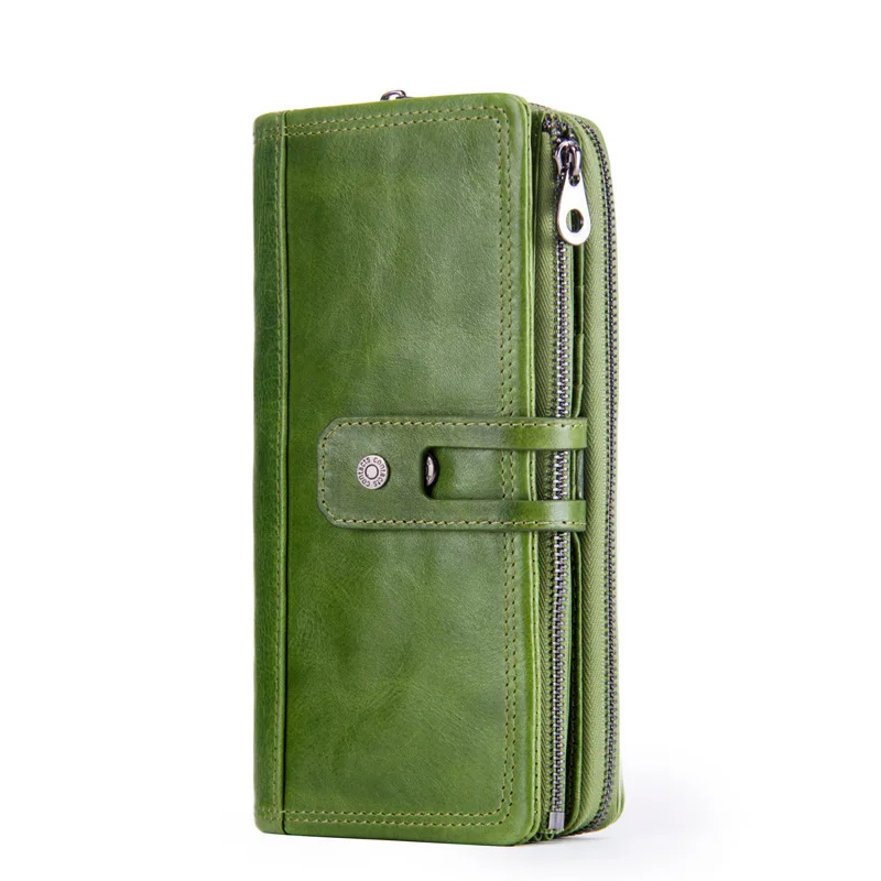 

Fashion leather wallet cowhide leisure buckle lady