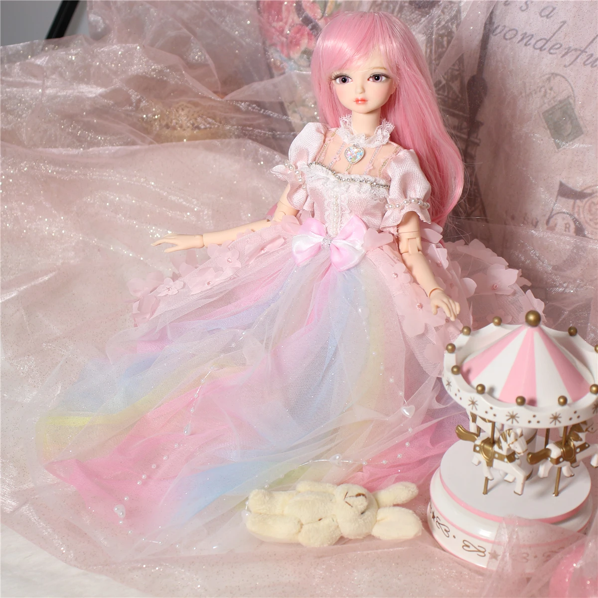 1/4 BJD Blyth кукла розовые волосы механическое соединение тела с макияжем, включая кожу головы, глаза, одежду reborn девушки ледяной