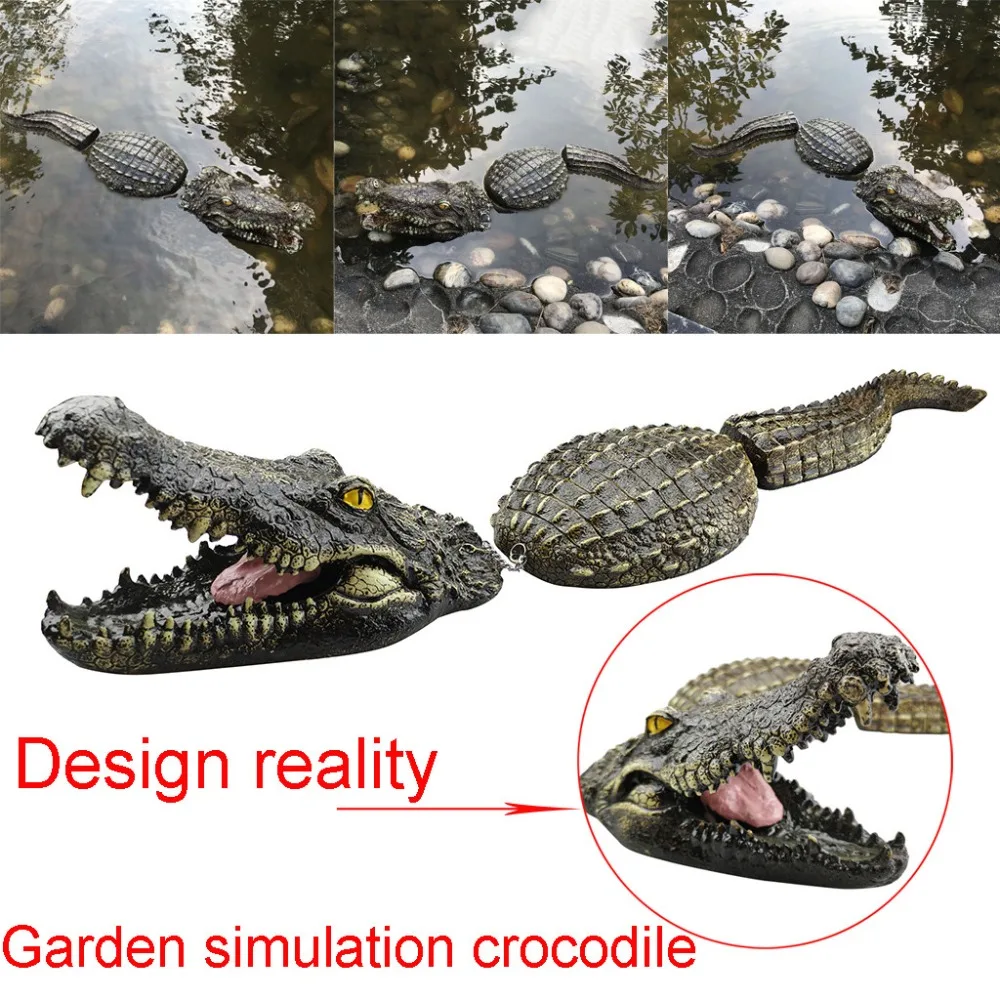 Плавающий крокодил e водная приманка Садовый пруд художественный декор для гусиного контроля новый для домашнего сада классический