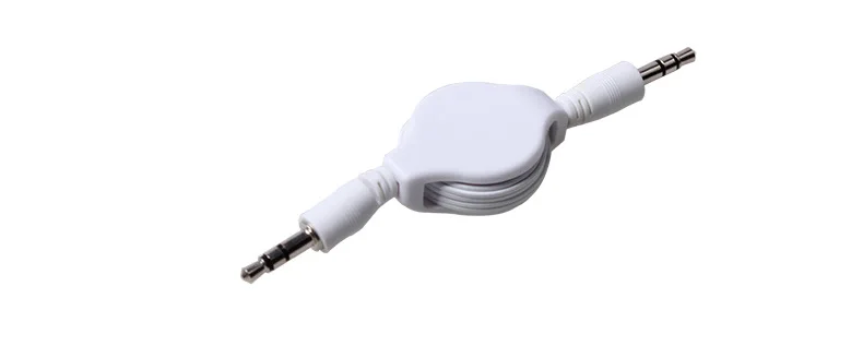 Telescopic Aux Car Black And White Audio Cable Mobile Phone 3.5 Mm Automotive Connecting Line Car MP3 Data Cable