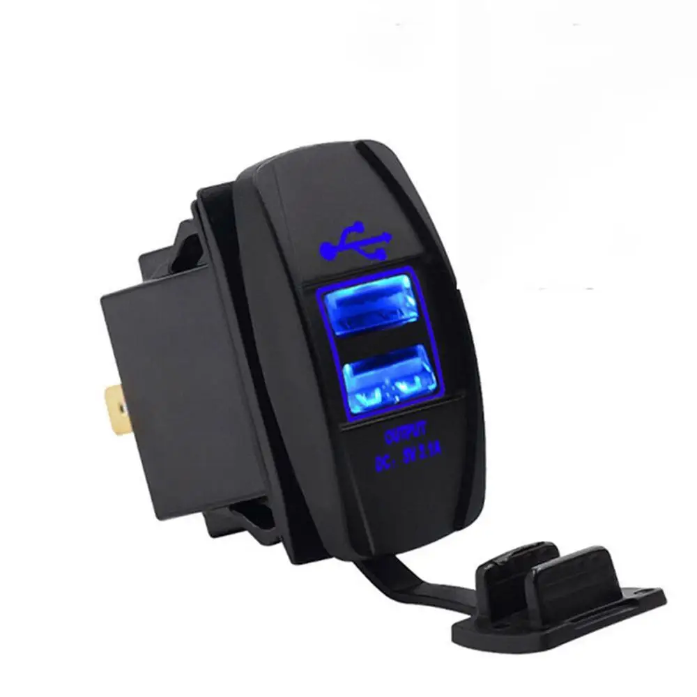 Универсальный светодиодный двойной порт 2 USB 3.1A автомобильное зарядное устройство для мотоцикла розетка адаптер розетка для автомобильного прикуривателя для смартфона Новинка