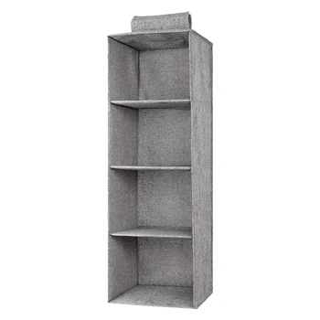 

Multi-Layer Hanging Drawer Organiser Clothes Wardrobe Shelves Storage Garment Tidy Shoe Gray(B)