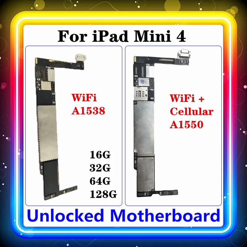 Для IPad MINI 4 материнская плата A1538 WiFi A1550 + SIM без Touch ID бесплатная очистка