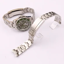

Stainless Steel Watch Band Men's Watch Accessories For Rolex Black Green Water Ghost 20mm Sports Stainless Steel Strap Wristband