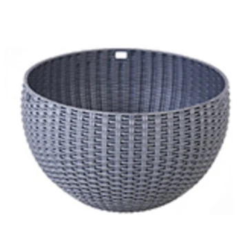 

House Hanging Basket Rattan Plastic Flower Pot Round Garden Hanging Planter for Indoor Outdoor JS23