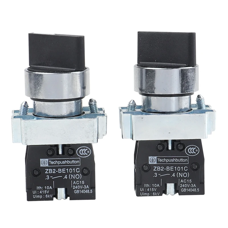ZB2-BE101C XB2-BD21C рукоятка поворотного переключателя 22 мм, 2 позиции, самонастройка-XB2-BD21 переключатель 1 не поддерживается, выберите переключатель