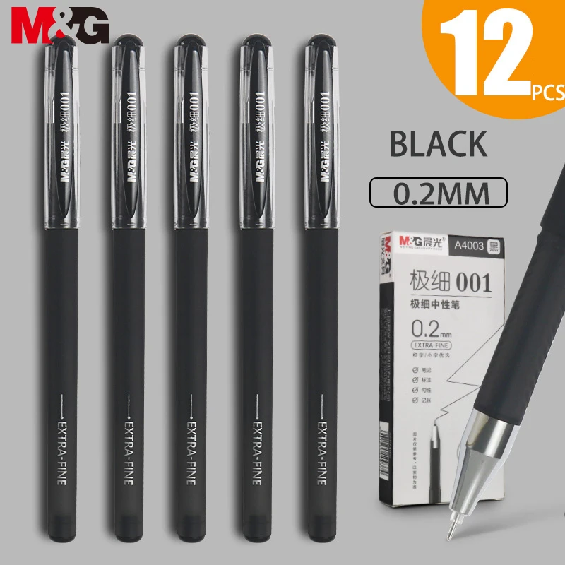 M&G 0.2MM/0.28mm/0.35mm/0.38mm Ultra Fine point Gel Pen Black Blue Red