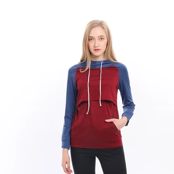 

Pregnant Women Feeding Patchwork Sweatshirt Maternity Breastfeeding Hoodie Sweatshirt Nursing Pregnacy Clothes Autumn Winter